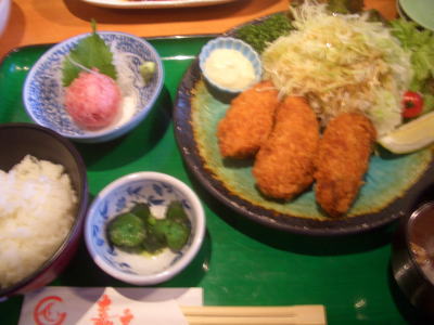 カキフライ定食