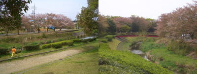 八田川の川原と風景