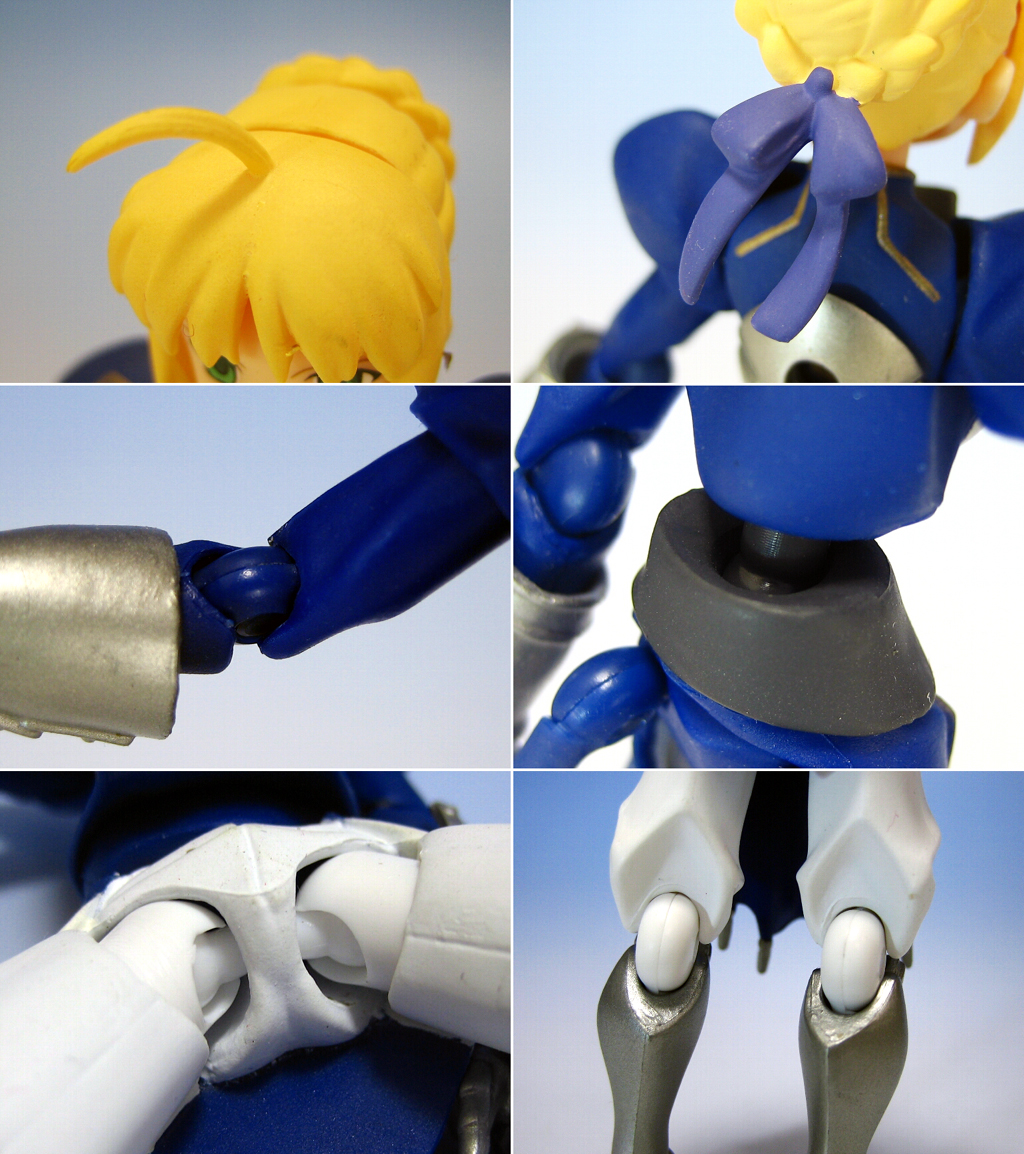 figma セイバー甲冑:アホ毛・関節部