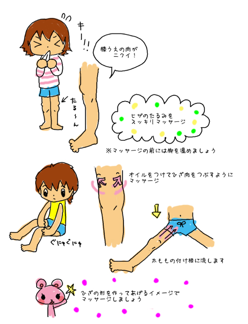 膝上のお肉マッサージ