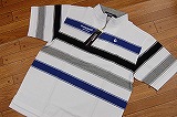 ルコック半袖シャツ白ボーダー