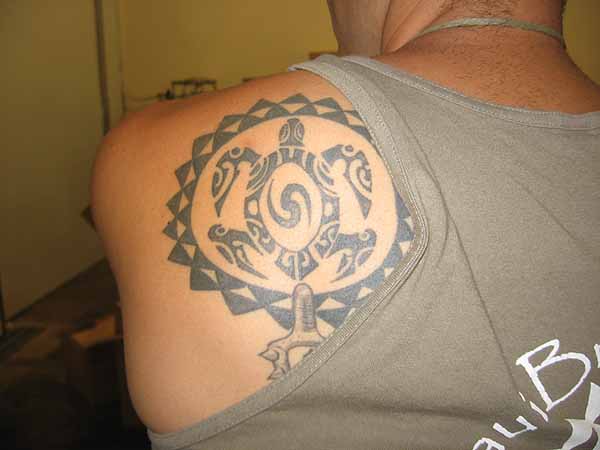 sea turtle tattoo. The same sea turtle he had
