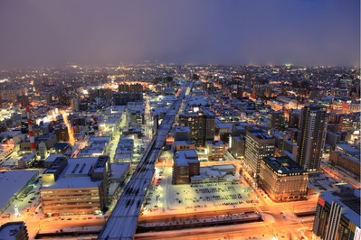 JRタワーから雪の札幌