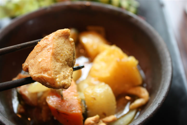 野菜と鶏肉のハニーカレー炒め