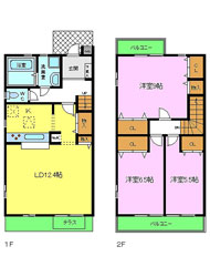 堺市北区百舌鳥梅町/百舌鳥梅町テラスハウス 間取り