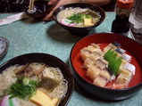 にゅう麺とさばの押し寿司(バッテラ)