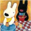 展覧会の原画リサとガスパールのクッキングブックからのワンシーン