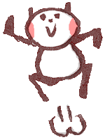ジャンプするパンダ