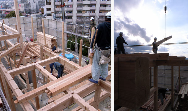 牧落の家 建方1