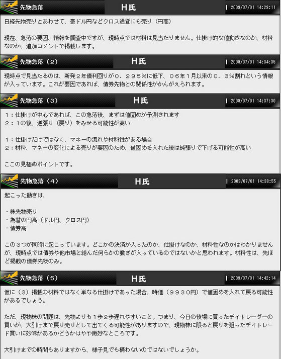 先物急落