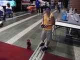 試合が始まり、ようやくTINYWAVEなどの展示を始める