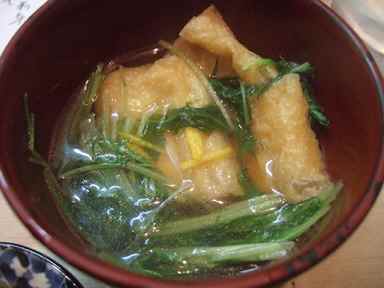 油揚げと水菜のハリハリ鍋