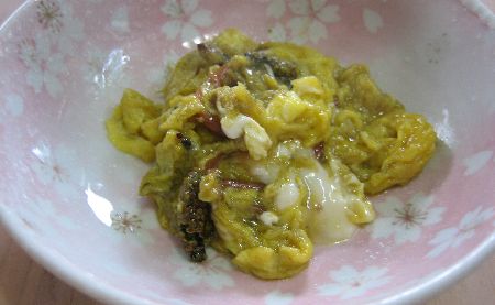 独居中年の作る、《土筆の玉子とじ》