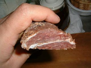 豚バラ肉の断面