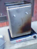 熱源はカセットコンロ