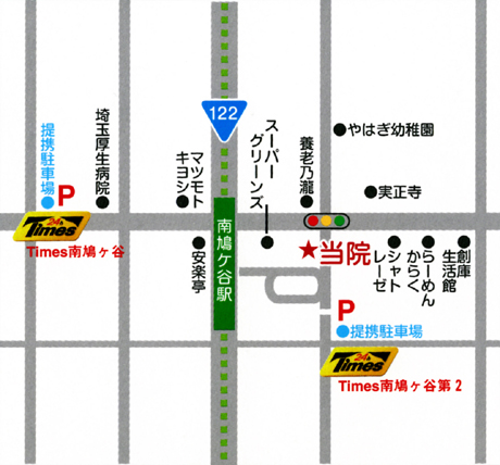とし歯科の地図(南鳩ヶ谷駅周辺)