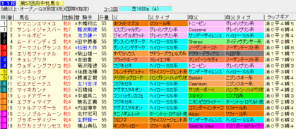 府中牝馬S2009 ラップギア血統入り枠順