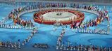 各国選手の閉会式入場.