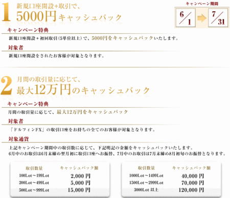 小林洋行 ドルフィンFX 口座開設キャッシュバックキャンペーン