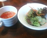 銀座 ローマイヤ 魚ランチ スープとサラダ