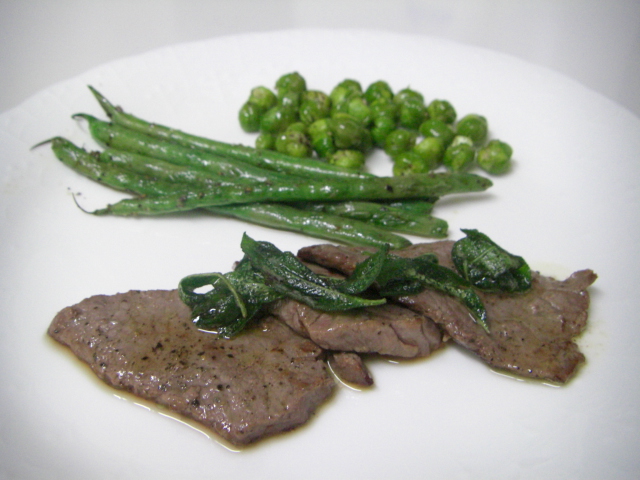 薄切り牛肉のバター・サルヴィア