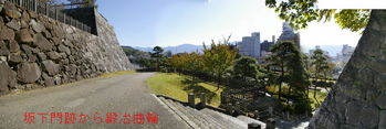 甲府城坂下門から見下ろし小