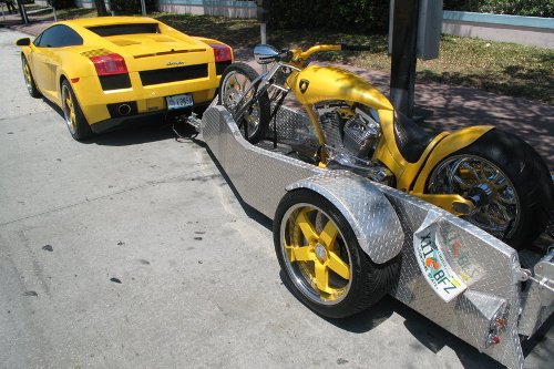 Lamborghini Gallardo Chopper Bike And Trailer