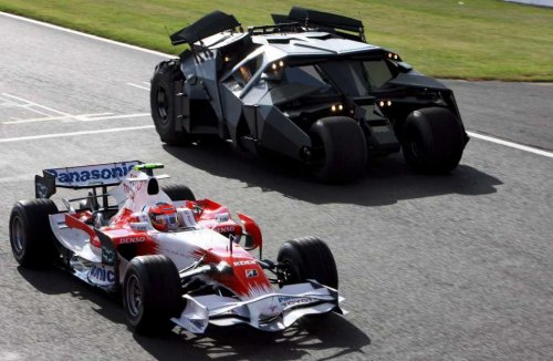 Toyota with the Batmobile