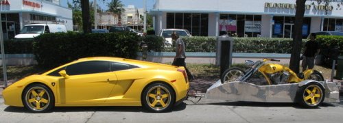 Lamborghini Gallardo Chopper Bike And Trailer