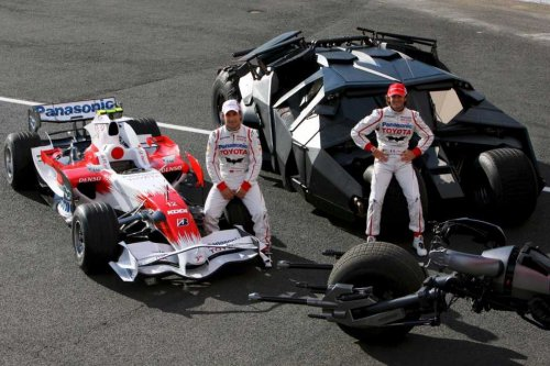 Toyota with the Batmobile