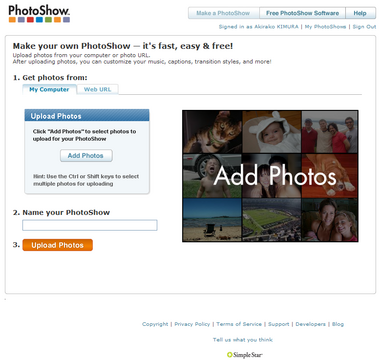 PhotoShow | Upload Photos - Make free PhotoShows