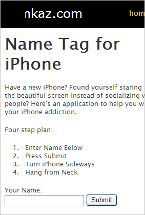 Name Tag for iPhone