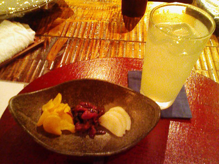 お酒と漬物盛り合わせ