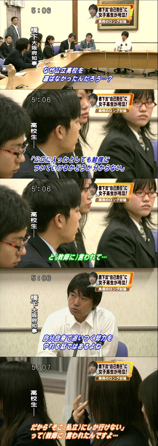 橋下大阪府知事 vs プロ高校生