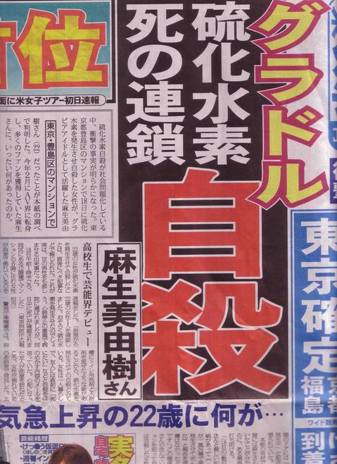 グラドル 硫化水素で自殺