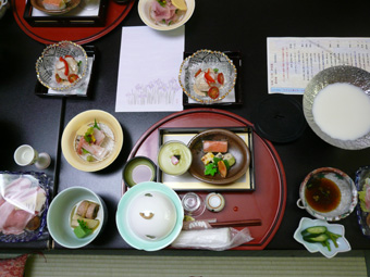 湯本館の日帰りプランの食事