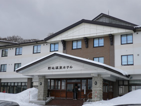 福島県野地温泉ホテルの雪景色