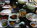奥山旅館の料理の数々