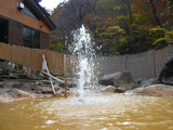 湯ノ沢間欠泉の黄色い秘湯の湯