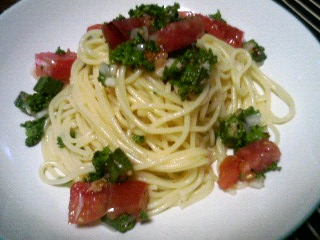冷たいパスタ