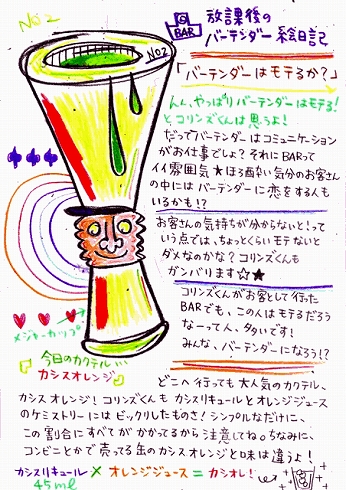 カクテル レシピ バーテンダー イラスト カシスオレンジ
