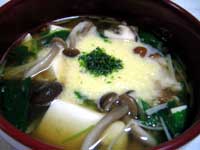 きのこと豆腐のとろろ汁