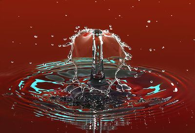 Splash in red