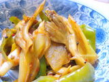 長ネギと万願寺唐辛子のキムチ炒め−macrobiotic yun's