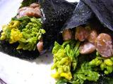 菜の花と納豆の海苔巻き2