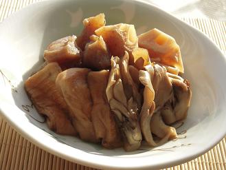 蓮根と舞茸のバルサ醤油煮