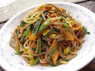 日本蕎麦de韓国風焼きそば
