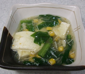豆腐のホタテあんかけ