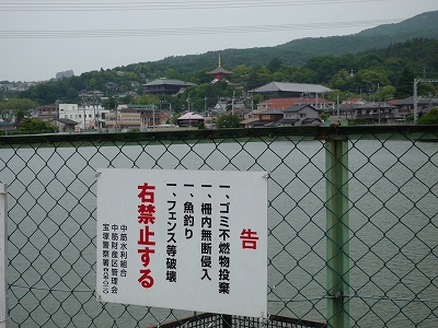 フェンス越しに中山寺