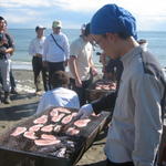 湘南スタイル収穫祭&親睦会:豚肉焼きます